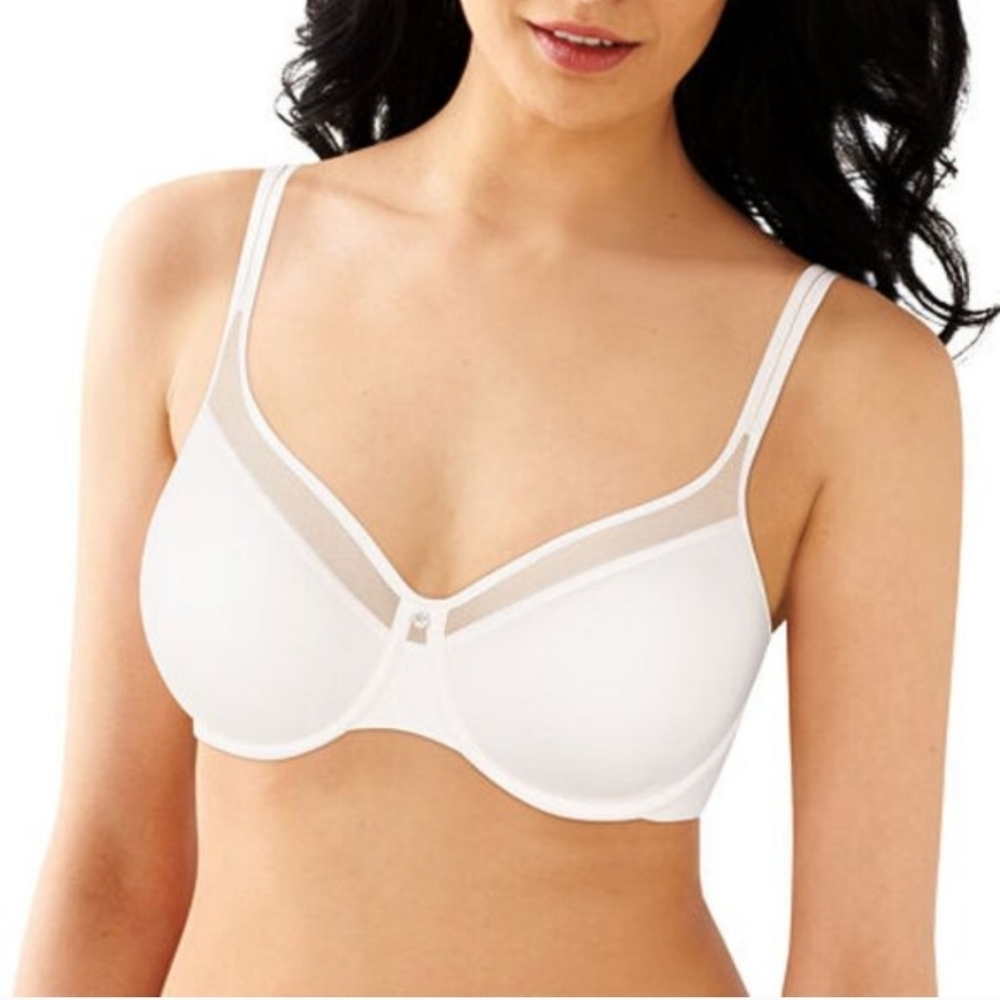 Bali Smooth Ultra Light Underwire Bra White Mesh 34DD
